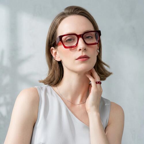 Myers Lunettes Carrées Rouges