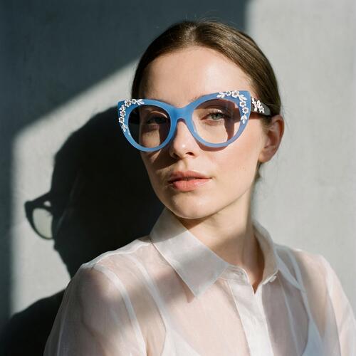 Earu Blue Cat Eye Glasses