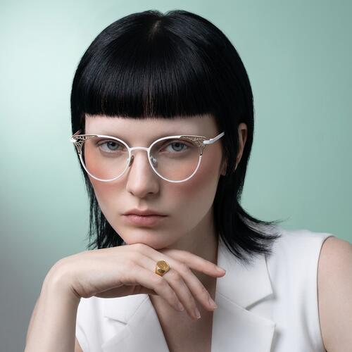 Oswa Weiße Cat Eye Brille