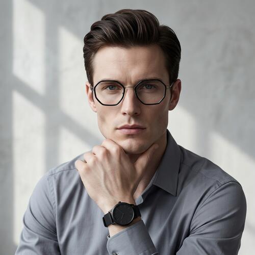 Teresa Schwarze Geometrische Brille