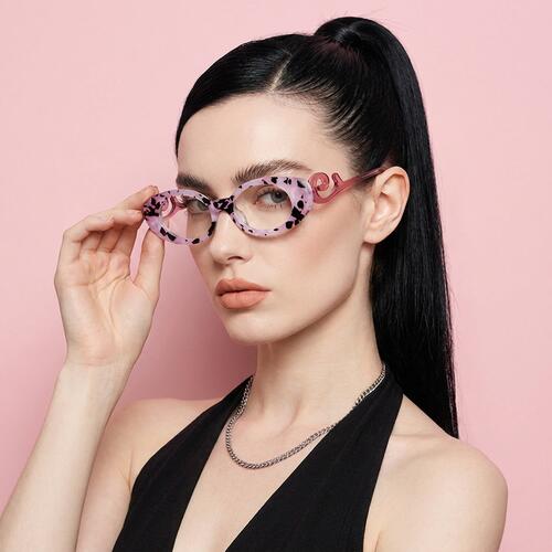 Ivory Occhiali Ovali Rosa