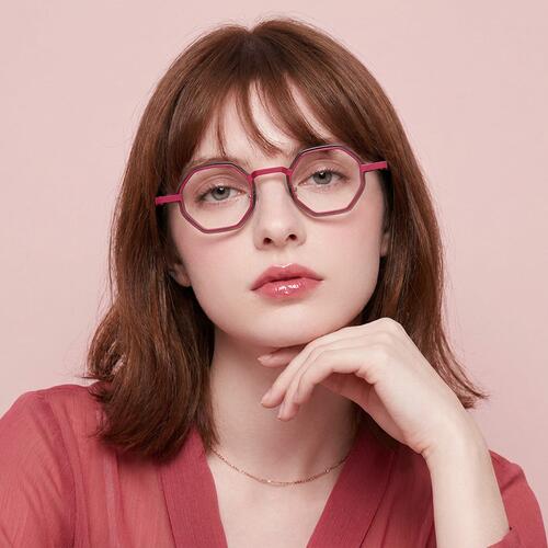 Fergus Red Geometric Glasses
