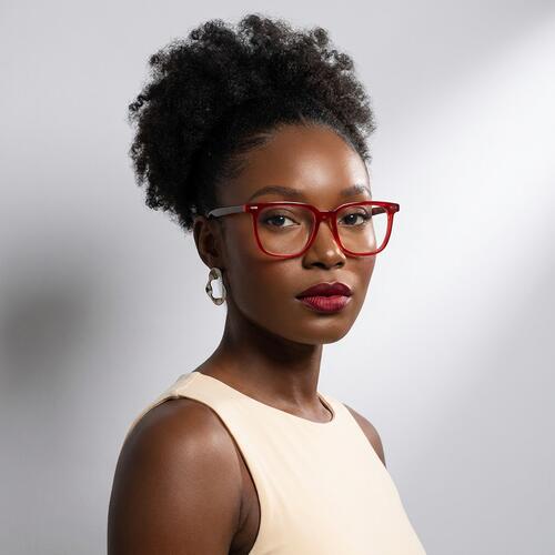 Irvin Rote Quadratische Brille