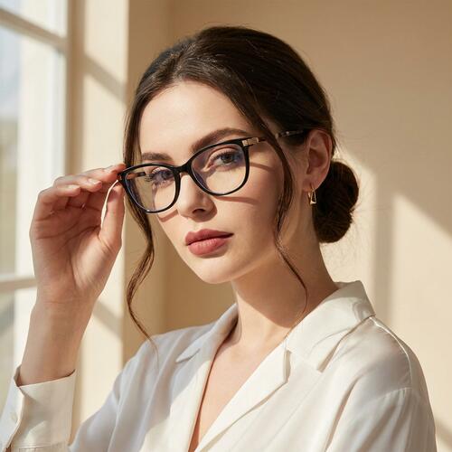 Dickens Black Rectangle Glasses