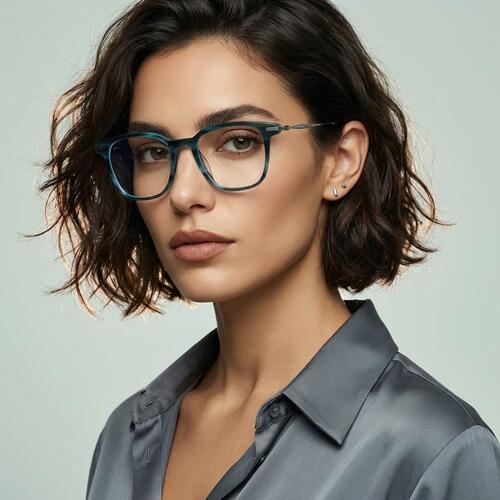 Margaret Blaue Quadratische Brille