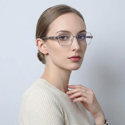 Joseph Silberne Rechteckige Brille