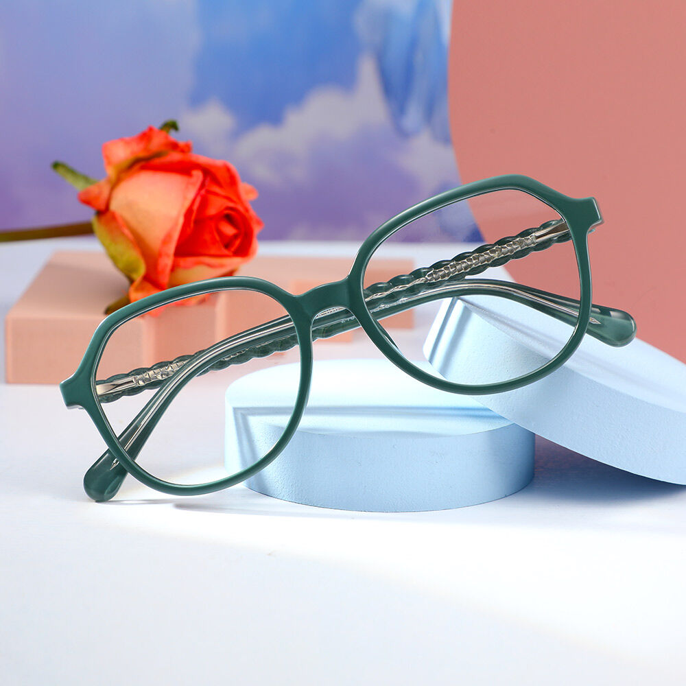 Hulda Grüne Geometrische Brille