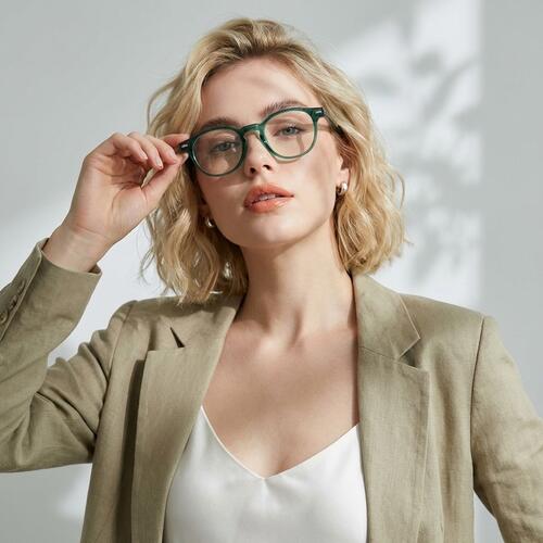 Zebulon Grüne Quadratische Brille