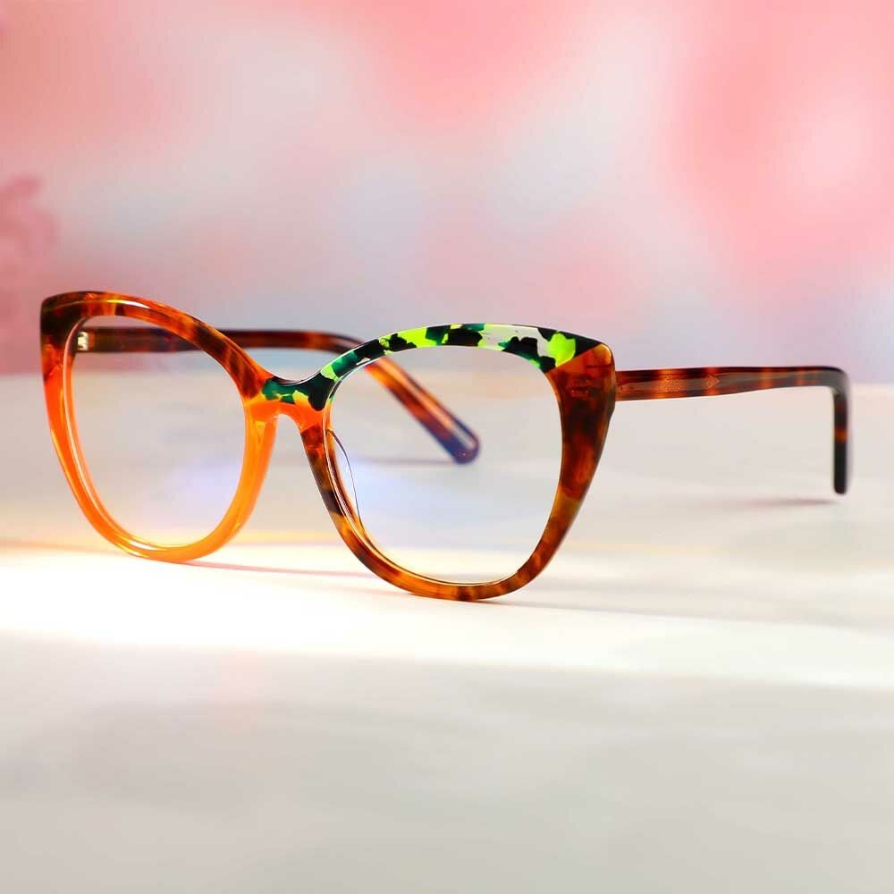 Sid Orange Cat Eye Brille