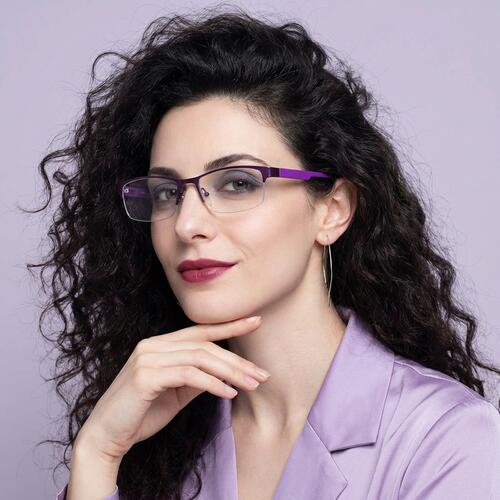 Cissie Purple Browline Glasses