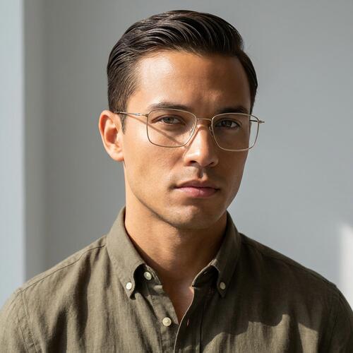 Declan Gold Rectangle Glasses