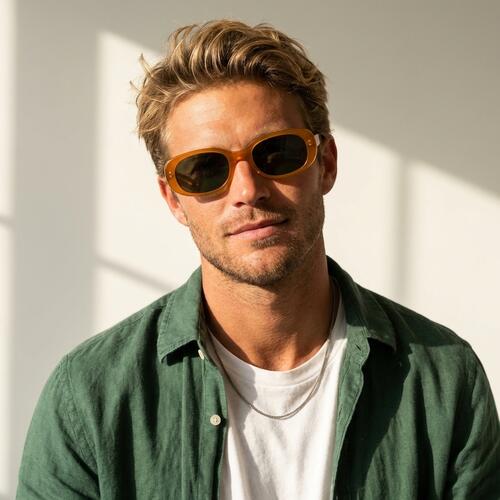 Howard Orange Rectangle Sunglasses