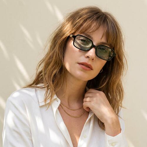 Emily Lunettes de soleil Rectangulaires Noires