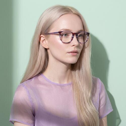 Larina Purple Round Glasses
