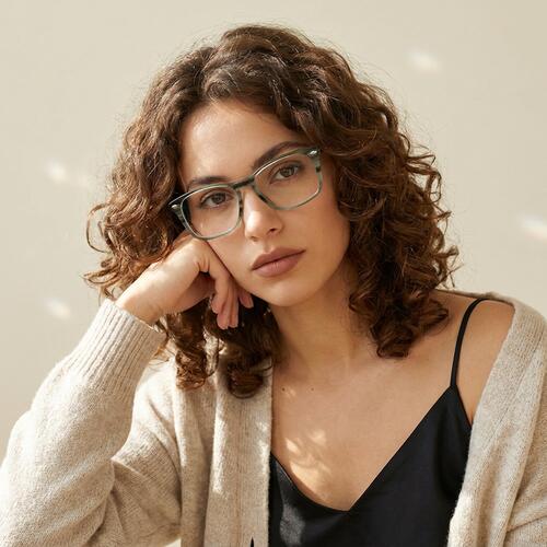 Wright Green Rectangle Glasses