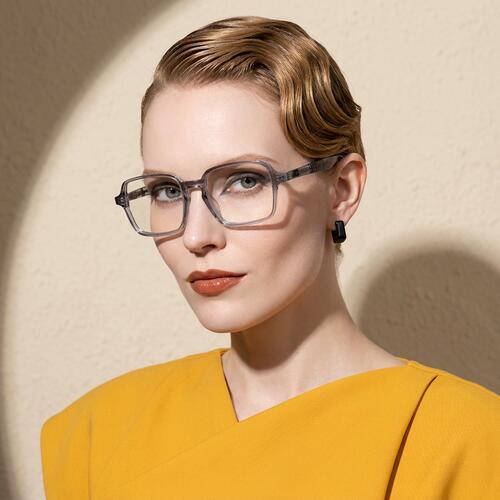 Hamilton Gray Rectangle Glasses