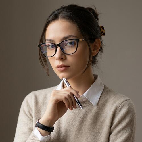 Andrew Black Cat Eye Glasses