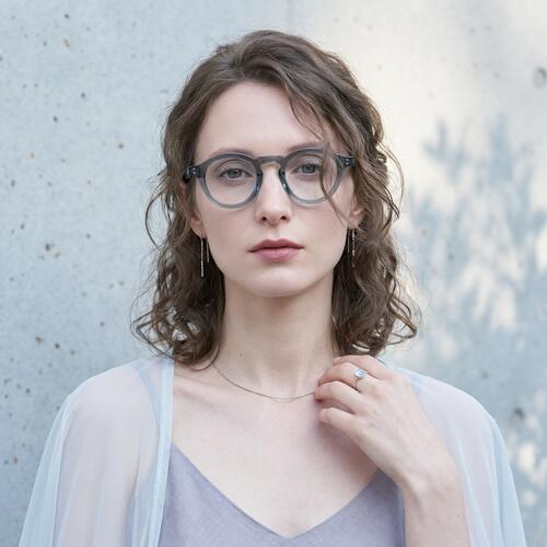 Donahue Blue Round Glasses