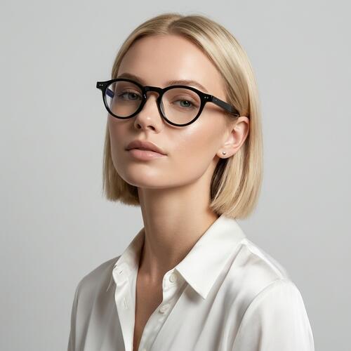 Dorothy Black Round Glasses