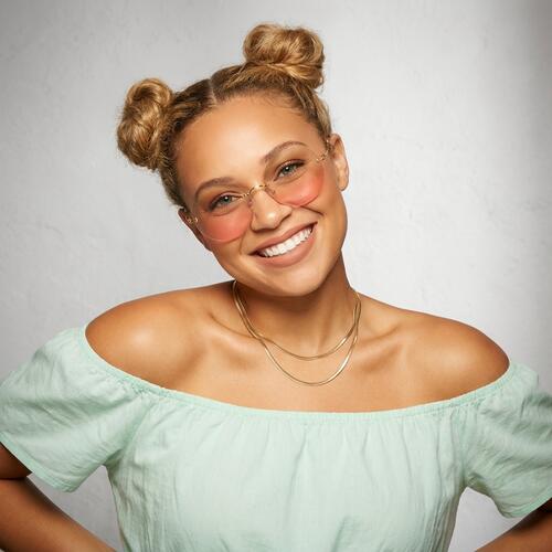 Aries Gold Round Sunglasses