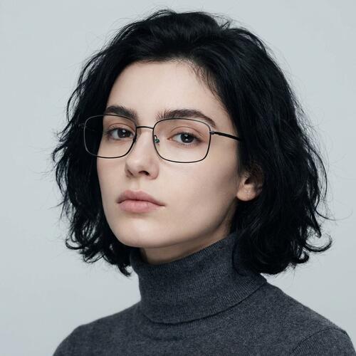Rosa Schwarze Rechteckige Brille
