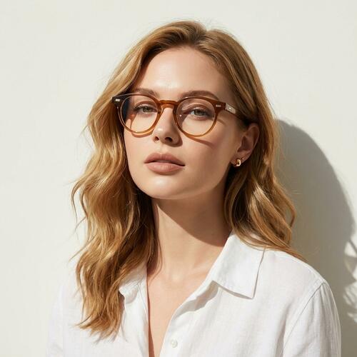 Regan Braune Runde Brille