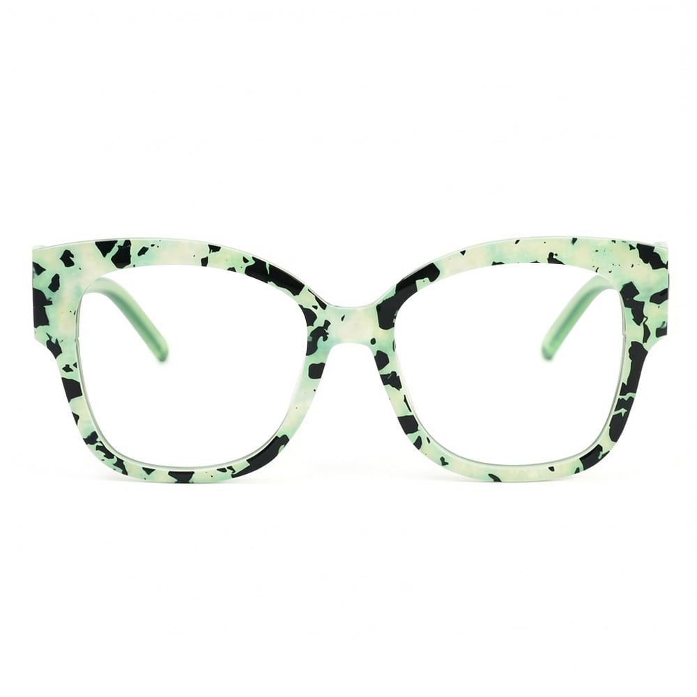 Imogene Green Square Glasses
