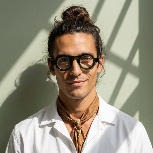 Meroy Green Round  Glasses