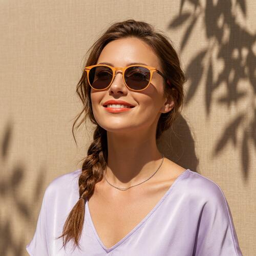 Susanna Orange Round Sunglasses