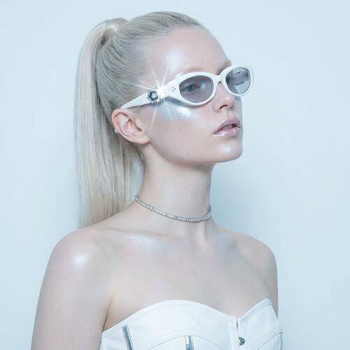 Camila Lunettes de soleil Ovales Blanches