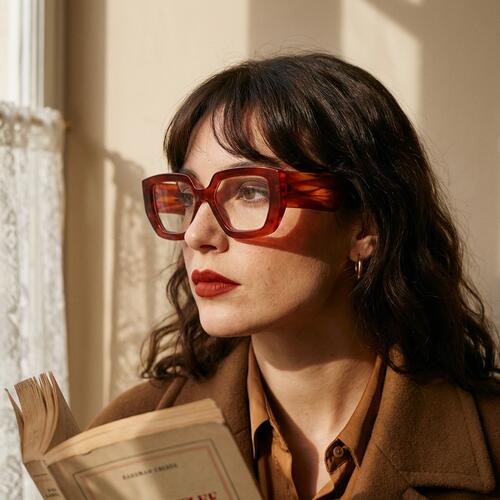 Ceolin Red Rectangle Glasses