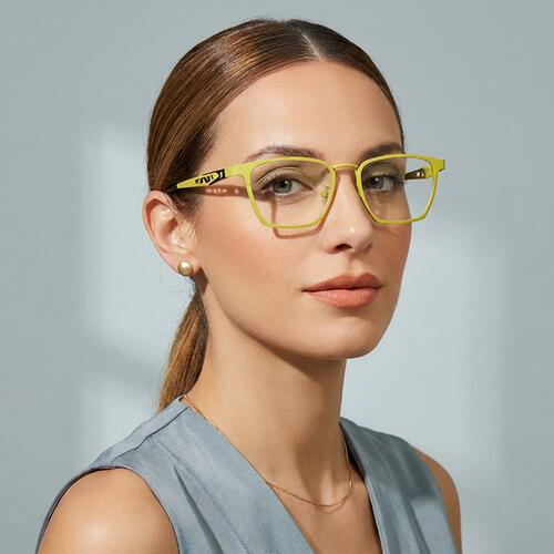 Baker Gelbe Rechteckige Brille