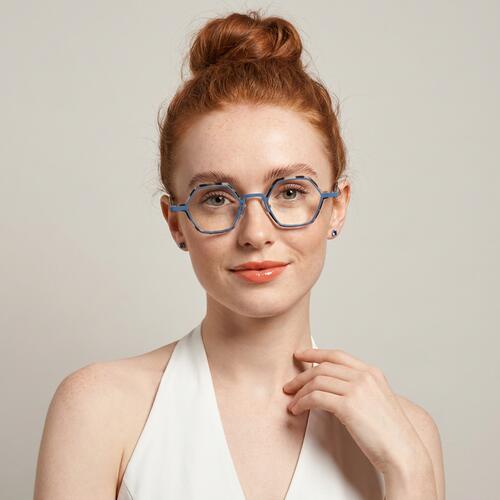 Fergal Blue Geometric Glasses