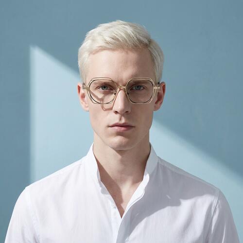 Drake Goldene Geometrische Brille
