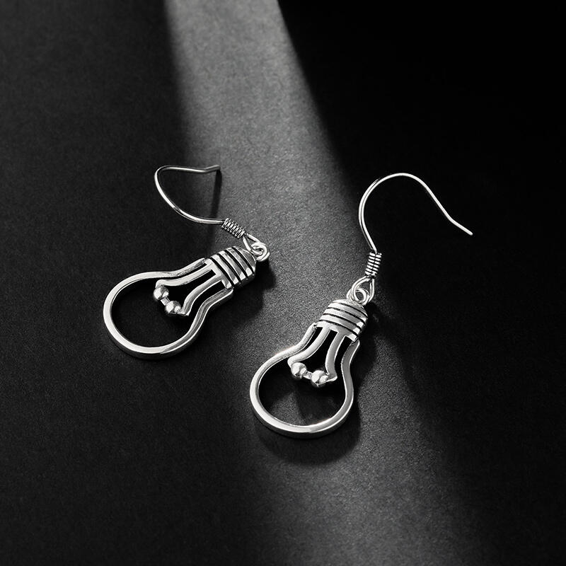 Jeulia "Light Bulb" Quirky Sterling Silver Earrings