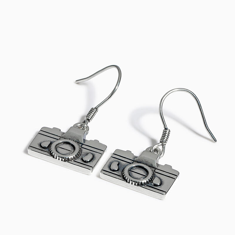 Jeulia "Cool Camera" Sterling Silver Earrings