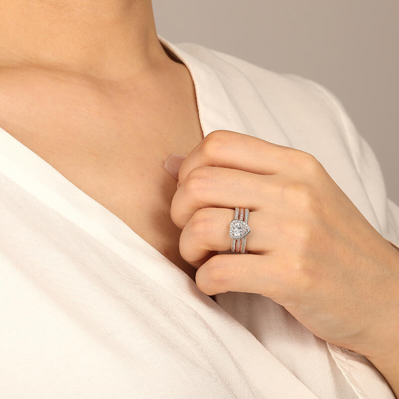 "The Adorable" Heart Cut Bridal Set