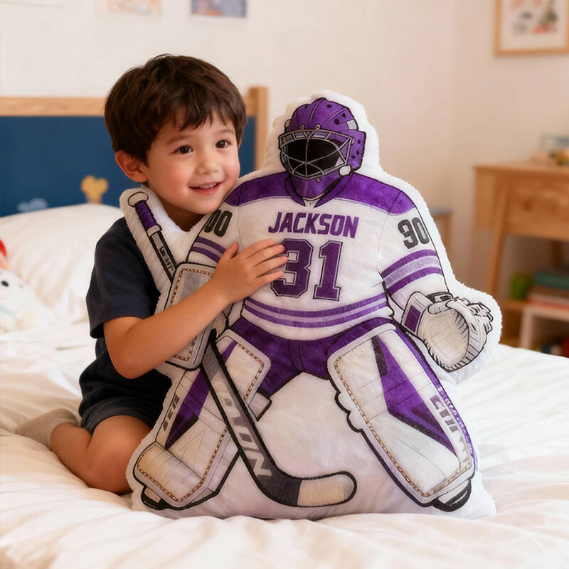 Personalized Hockey Pillow: Custom Name & Number, Microfiber Fleece