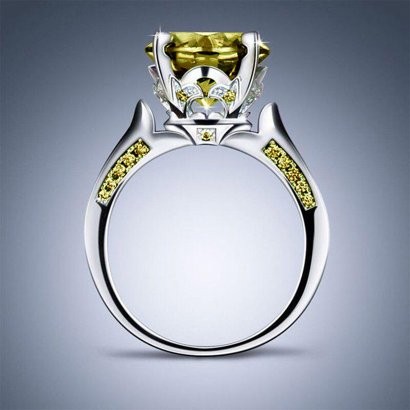 Jeulia Vintage Round Cut Sterling Silver Ring