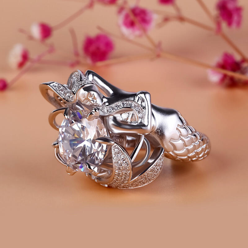 Jeulia ビッグセンターストーン マーメイドリング