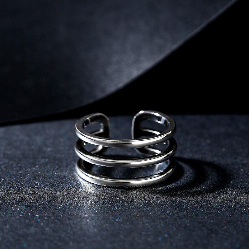 Jeulia "It's Unique" Open Sterling Silver Men's Ring