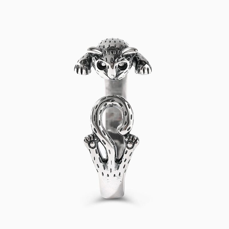 Jeulia "The Finger Pet" Cat Sterling Silver Open Ring