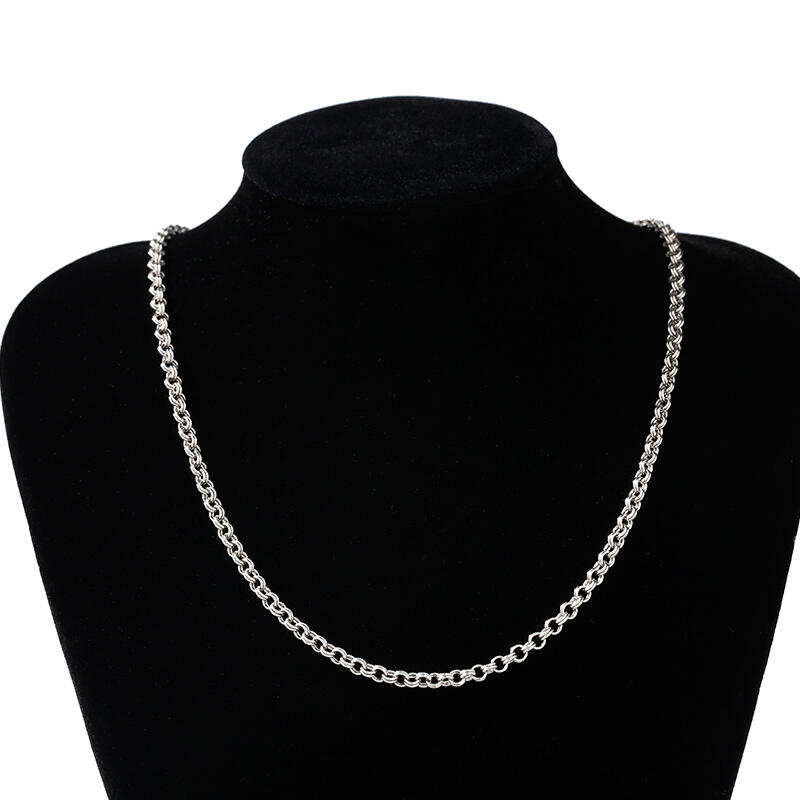 Jeulia Double Chain Design Sterling Silver Necklace