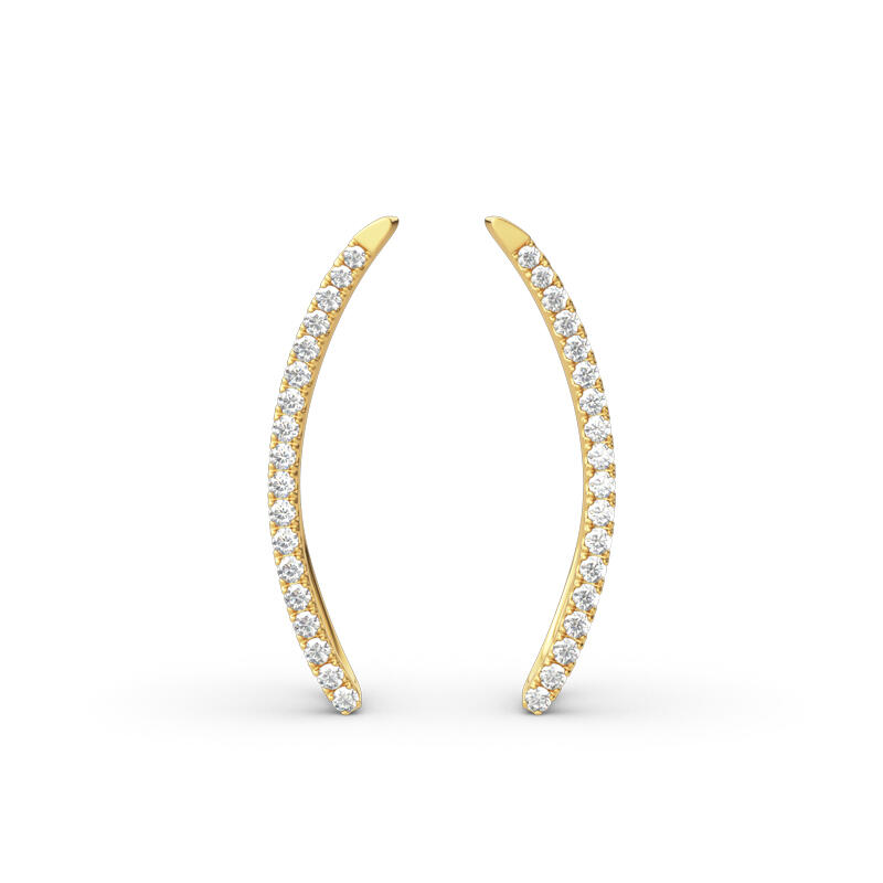 Jeulia Curved Sterling Silver Climber Earrings