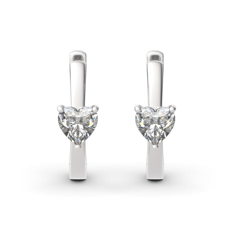 Jeulia "Forever Lasting" Heart Cut Sterling Silver Hoop Earrings