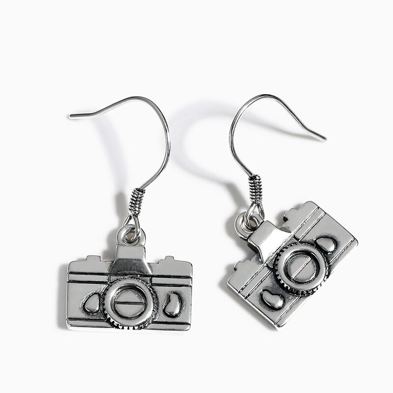 Jeulia "Cool Camera" Sterling Silver Earrings