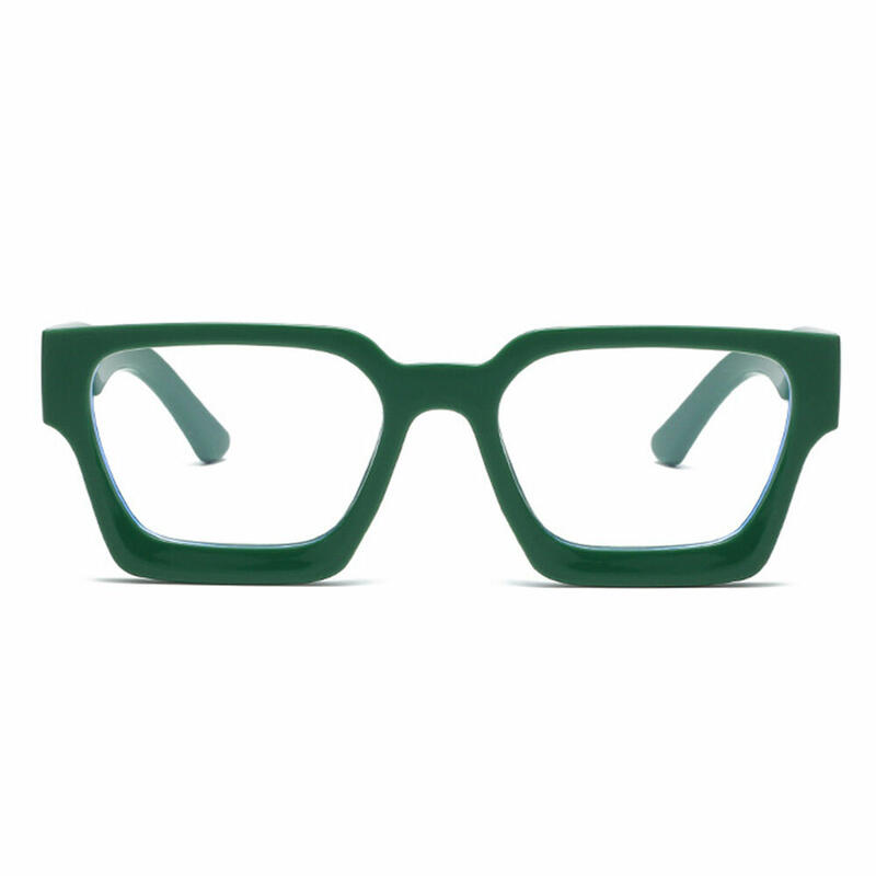 Coral Square Green Glasses