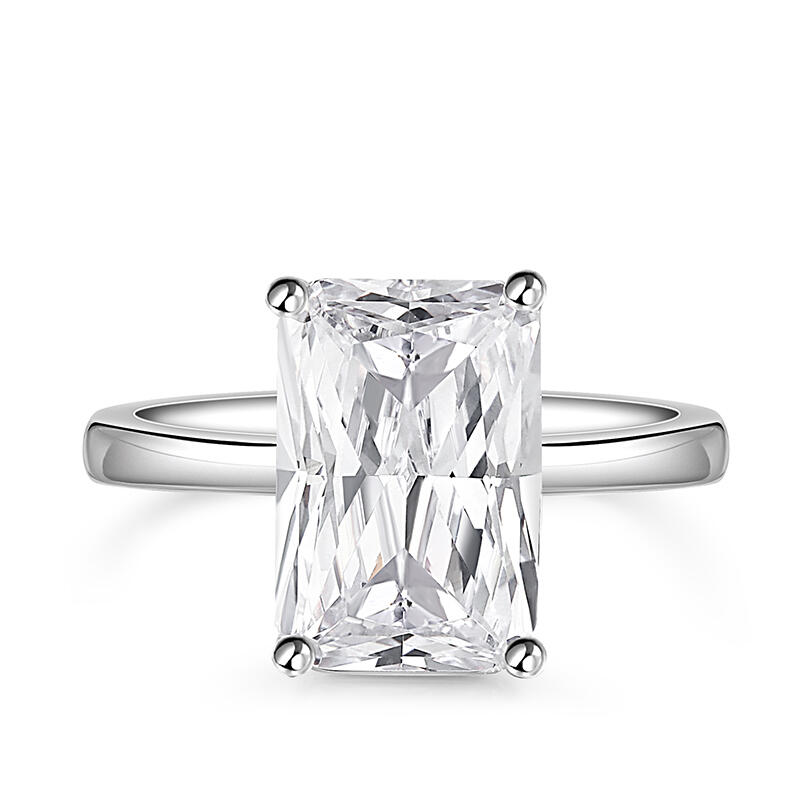 Jeulia Classic Radiant Engagement Ring Sterling Silver