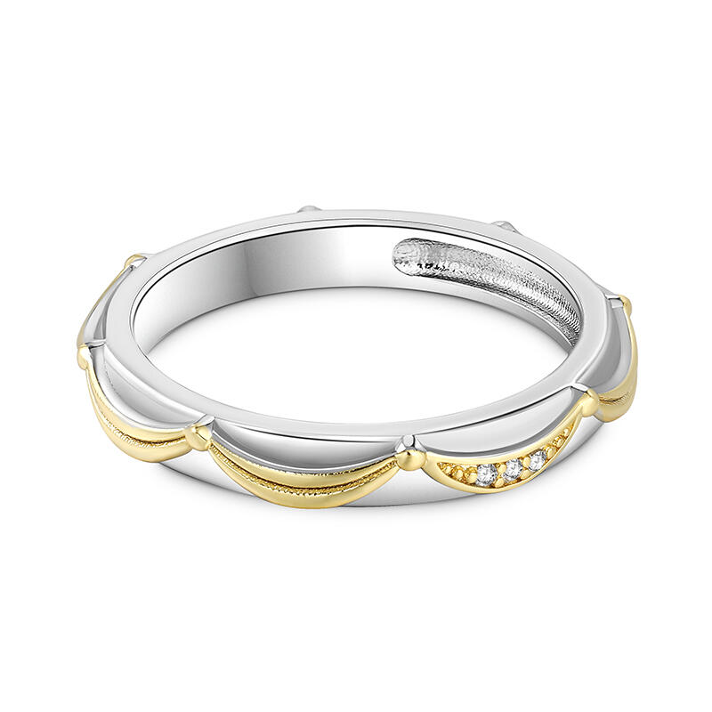 Jeulia Anillos de Boda para Mujeres Simples con Diseño de Falda de Princesa en Plata Esterlina