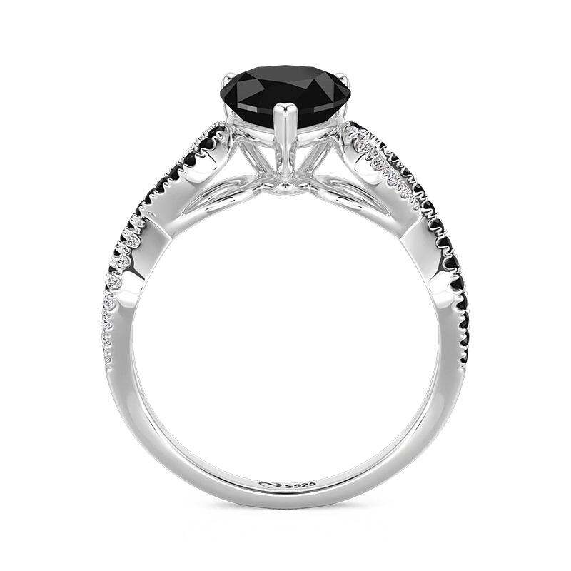 Jeulia Classic Infinity Black Heart Promise Ring